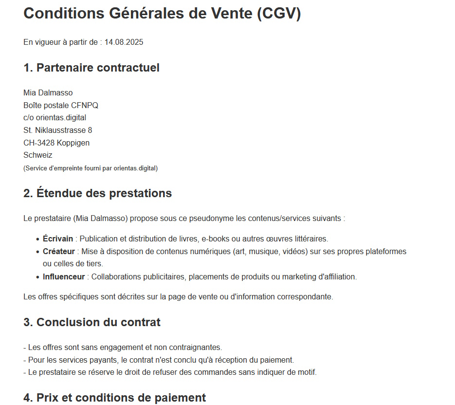 Screenshot Controllo contenuti imprint