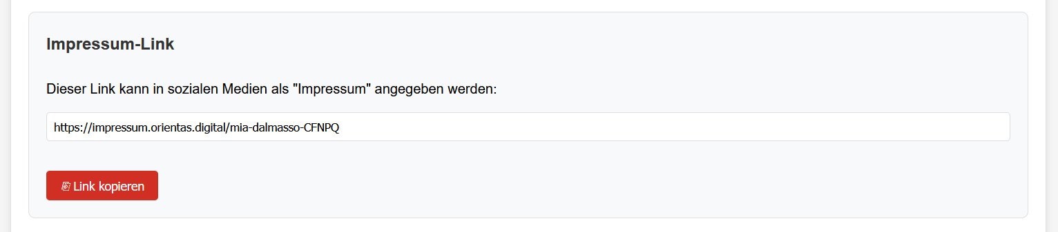 Screenshot Link imprint
