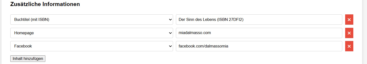 Screenshot Informazioni facoltative