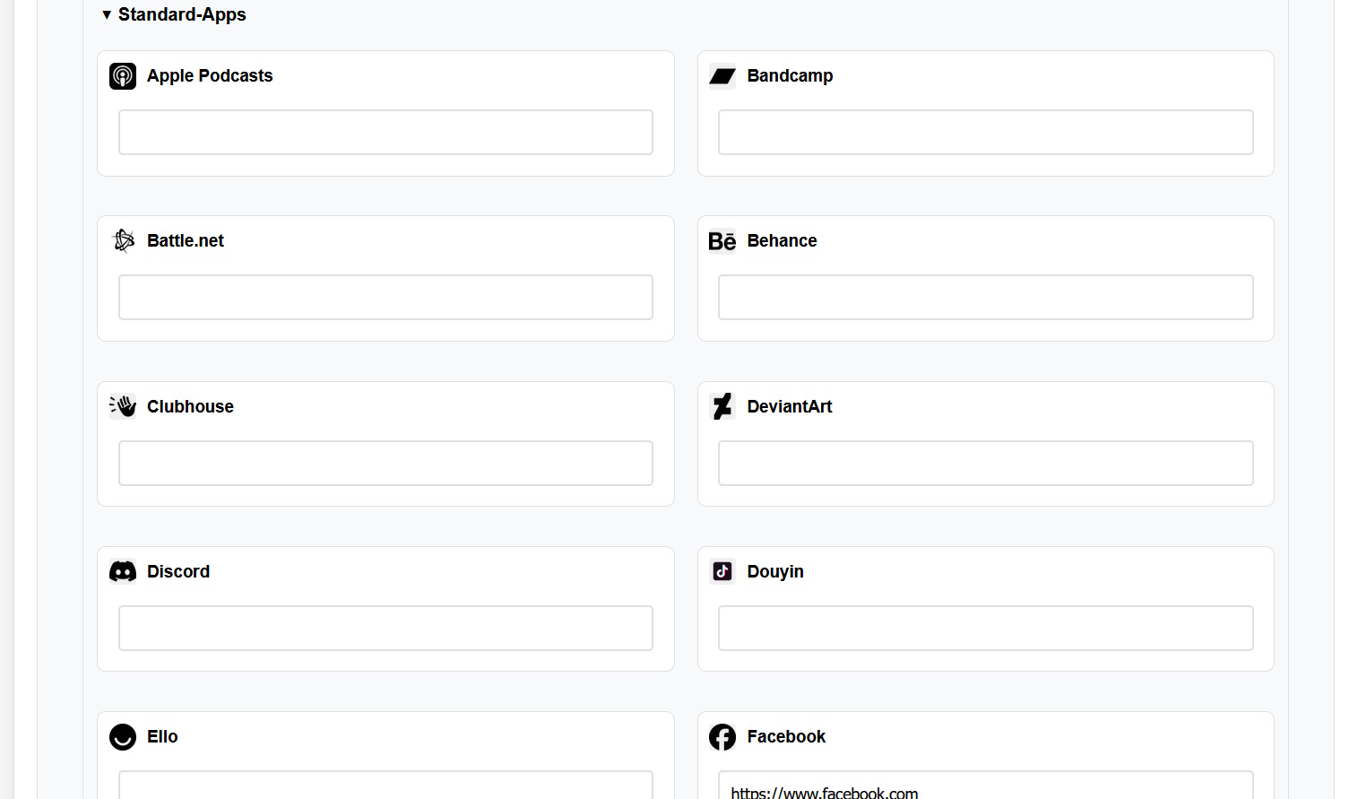 Screenshot Canali Social Media
