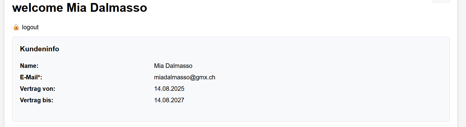 Screenshot Informazioni utente
